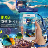 MoKo Waterproof Phone Pouch [3 Pack], Underwater Clear Phone Case Dry Bag with Lanyard Compatible with iPhone 13 Mini/12/11 Pro Max, X/Xr/Xs, SE 3/2, Samsung S21/S9, Note 10, Indigo+Army Green+Black