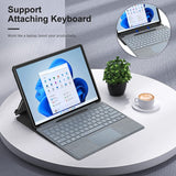MoKo Case for Microsoft Surface Pro 8 13" 2021, Shockproof Protective Cover Shell Case with Transparent TPU + PC Shell, Compatible with Surface Pro Signature Keyboard & Surface Slim Pen 2, Black