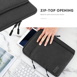 MoKo 12.9 Inch Tablet Sleeve Bag Carrying Case with Pockets Fits iPad Pro 12.9 2021/2020/2018,Surface Laptop Go 12.4",Galaxy Tab S8+ 12.4", Black & Gray