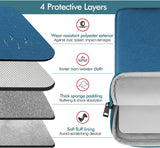 MoKo 9-11 Inch Tablet Sleeve Bag Carrying Case Fit iPad air 5 10.9" 2022, iPad Pro 11 2021-2018, iPad 9/8/7th Gen 10.2, iPad Air 4 10.9, iPad Air 3 10.5, Tab S8/S7/A7 Lite/Tab A 10.1, Peacock Blue