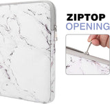 MoKo Tablet Sleeve Case Fits Tab S8+ 12.4", Surface Pro X/Pro LTE 12.3 Inch, Surface Laptop Go 12.4", Zipper Polyester Bag with Pocket, Fit Surface Pro Type Cover and Pen, Marble