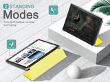 MoKo Case Fits All-New Kindle Fire HD 10 & 10 Plus Tablet (11th Generation, 2021 Release) 10.1" - Slim PU Leather Trifold Stand Cover Frosted Hard Back Shell with Auto Wake/Sleep, Bright Yellow