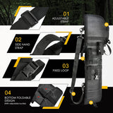 MoKo Archery Arrow Quiver, Multi-Function Arrow Bag Foldable Shoulder Waist Hanged Arrows Carry Holder with Molle System for Target Shooting and Archery Sports, Black