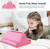 MoKo Tablet Pillow Holder, Pillow for iPad Multi-Angle Soft Tablet Stand Up to 12.9" for Xmas Gift, eReader, Fit for iPad 9, iPad Mini 6, iPad Pro 11/12.9 4/5th Gen,Galaxy Tab S6/S7 - Pink