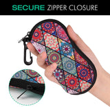 MoKo Sunglasses Soft Case Ultra Light Neoprene Zipper Eyeglass Case with Belt Clip