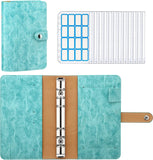 MoKo Budget Binder with Zipper Envelopes,A6 Binder Notebook,6-Ring Loose-Leaf PU Leather Binder Cover Folder Budget Planner with 12-Pack Clear Cash Envelopes Pockets & Label Stickers,Shimmering Gray