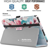 MoKo Samsung Galaxy Tab A (2017, 8.0") Case - Slim Folding Stand Cover Case with Built-in Handle Strap & Auto Wake/Sleep for Galaxy Tab A 8" 2017 Tablet (NOT FIT 2015 Tab A 8.0), Peach Blossom