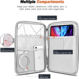 MoKo 9-11 Inch Tablet Sleeve Case, Fits iPad air 5 10.9" 2022, iPad Pro 11 2021-2018, iPad 10.2 2021-2019, iPad Air 4 10.9, Tab S8/A7, Protective Bag Carrying Case with Pocket, Pink Gray Marble