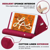 MoKo Tablet Pillow Stand, Pillow Lap Holder for iPad Tablet up to 11" for Xmas Gift, eReaders, Fit iPad 9 10.2", iPad Mini 6 8.3", iPad Pro 11/10.5/9.7, Air 4 Mini 5, Galaxy Tab S6/S7, Wine Red