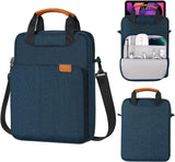 MoKo 9-11 Tablet Shoulder Sleeve Bag, Fits iPad Pro 11 2021-2018, iPad 10.2, iPad Air 4 10.9, iPad 9.7, Surface Go 3/2, Galaxy Tab A 10.1, Polyester Bag with Concealed Hand Strap, Black & Gray
