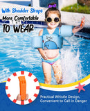 MoKo Swim Vest Arm Bands for Kids, Swimming Arm Floaties with Whistle Inflatable Floater Tube Water Wings with Shoulder Harness Sea Pool Water Supply Children Swim Training Equipment