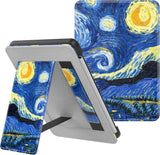 MoKo Case Fits 6" Kindle (10th Generation, 2019 Release), Slim PU Leather Stand Smart Cover Shell with Hand Strap - Notebook Black
