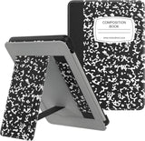 MoKo Case Fits 6" Kindle (10th Generation, 2019 Release), Slim PU Leather Stand Smart Cover Shell with Hand Strap - Notebook Black