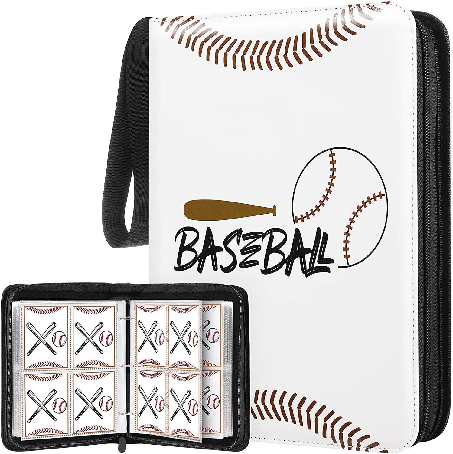 MoKo 4-Pocket 400 Trading Card Binder Album with Sleeves, 50 Pages Dou Mokodirect MoKo 4-Pocket 400 Trading Card Binder Album with Sleeves, 50 Pages Dou Mokodirect