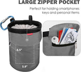 MoKo Chalk Bag, Drawstring Rock Climbing Chalk Bag Bouldering Chalk Bag Bucket with Adjustable Belt & Zippered Pockets and Carabiner for Rock Climbing Weight Lifting Gymnastics Crossfit