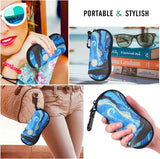 MoKo Sunglasses Soft Case Ultra Light Neoprene Zipper Eyeglass Case with Belt Clip
