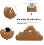 MoKo Tablet Pillow Holder, Pillow for iPad Multi-Angle Soft Tablet Stand Up to 12.9" for Xmas Gift, eReader, Fit for iPad 9, iPad Mini 6, iPad Pro 11/12.9 4/5th Gen,Galaxy Tab S6/S7, Khaki