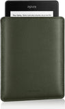 MoKo Sleeve Bag Fits Kindle Voyage, Kindle Paperwhite 11th Gen 2021, All-new Kindle 2019, Ultra Slim Anti-scratch PU Leather Case Cover Soft Felt Lining Protective Insert Carrying Pouch,Midnight Green