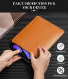 MoKo 7-8 Inch Tablet Sleeve, PU Leather Briefcase Slim Stylish Case Pouch Fit with iPad Mini (6th Gen) 8.3" 2021, iPad Mini 5/4/3/2/1, Galaxy Tab S2 8.0, Tab A 8.0, ZenPad Z8s 7.9, Brown