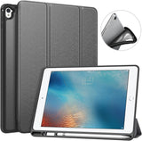 MoKo Case Fit iPad Pro 9.7 with Apple Pencil Holder - Slim Lightweight Smart Shell Stand Cover Case with Auto Wake / Sleep Fit Apple iPad Pro 9.7 Inch 2016 Tablet, Grey Purple