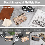 MoKo Eyeglass Case Hard Shell for Men Women, Unisex Portable Travel Sunglasses Cases PU Leather Glasses Storage Box Holder