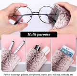 MoKo Glasses Case (2 Pack), Portable Leather Soft Sunglasses Case for Women Men