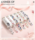 MoKo 2-PACK Strap Compatible with Samsung Galaxy Watch Active 2 40mm 44mm,Active/Watch 3 41mm/Watch 4/Watch 4 Classic, 20MM Translucent Silicone Band Printed Pattern for Women, Blue Leaves+Butterfly