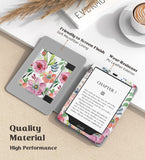 MoKo Case for 6.8" Kindle Paperwhite (11th Generation-2021) and Kindle Paperwhite Signature Edition, Slim PU Shell Cover Case with Auto-Wake/Sleep for Kindle Paperwhite 2021 E-Reader, Fragrant Flowers