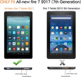 MoKo Case for All-New Amazon Fire 7 Tablet (7th Generation, 2017 Release Only) - Ultra Lightweight Slim Shell Stand Cover with Frosted Back for Fire 7, Black (with Auto Wake/Sleep)