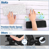 MoKo Ergonomic Armrest Pads, Soft Polyurethane Foam Arc Shape Elbow Pillow - Universal Adjustable Chair Arm Covers for Elbows and Forearms Pressure Relief, Black