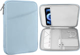 MoKo 8-9 Inch Tablet Sleeve, Fits iPad Mini 6 5/4/3/2/1, Galaxy Tab A7 Lite 8.7/Tab A 8.0/Tab A 8.4, Tab 8.0,Protective Bag Carrying Case with Slanted Pocket, Misty Blue