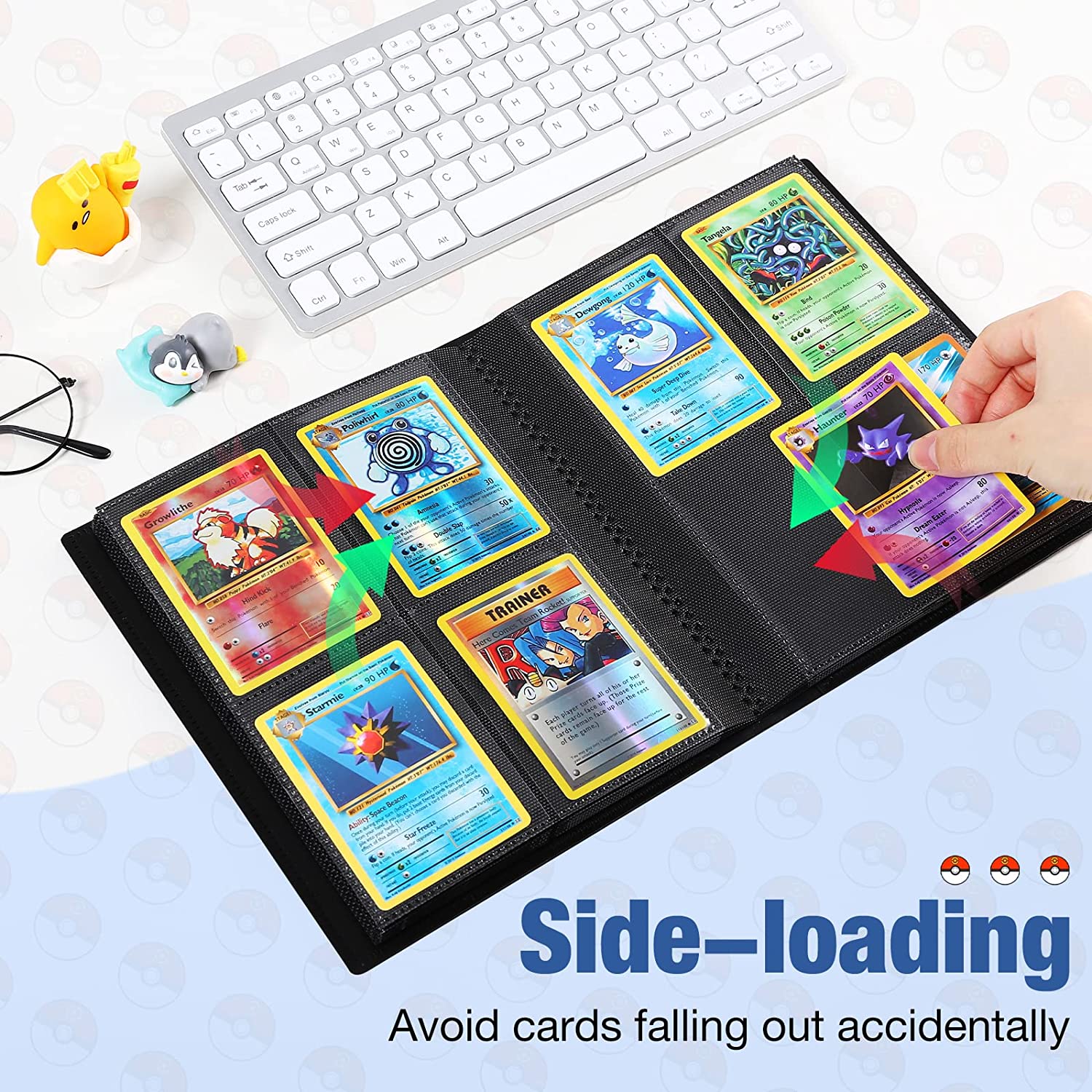MoKo 4 Pocket Trading Card Binder, Card Protectors Binder Sheet Storag Mokodirect MoKo 4 Pocket Trading Card Binder, Card Protectors Binder Sheet Storag Mokodirect