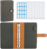 MoKo Budget Binder with Zipper Envelopes,A6 Binder Notebook,6-Ring Loose-Leaf PU Leather Binder Cover Folder Budget Planner with 12-Pack Clear Cash Envelopes Pockets & Label Stickers,Light Blue
