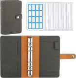 MoKo Budget Binder with Zipper Envelopes,A6 Binder Notebook,6-Ring Loose-Leaf PU Leather Binder Cover Folder Budget Planner with 12-Pack Clear Cash Envelopes Pockets & Label Stickers,Shimmering Gray