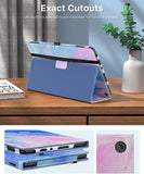 MoKo Case Fits All-New Kindle Fire HD 10 & 10 Plus Tablet (11th Generation, 2021 Release) 10.1" - Slim Folding Stand Cover with Auto Wake/Sleep, Pink Blue Bubble