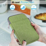 MoKo 6 Inch Kindle Sleeve Case Fits for All-New Kindle 10th Generation 2019/Kindle Paperwhite 6", Nylon Cover Pouch Bag for Kindle Voyage/Kindle (8th Gen, 2016)/Kindle Oasis 6" E-Reader, Green