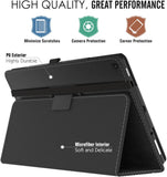 MoKo Case for Amazon Fire HD 10 Tablet (7th and 9th Generation, 2017 and 2019 Release) 10” - Slim Folding Stand Cover with Auto Wake/Sleep for 10.1 Inch Tablet, Black