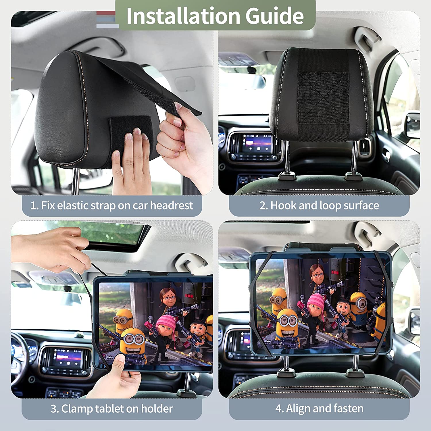 Car Headrest Tablet Holder Stand Car Back Seat Headrest Mount