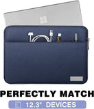 MoKo Tablet Sleeve Case Fits Tab S8+ 12.4", Surface Pro X/Pro LTE 12.3 Inch, Surface Laptop Go 12.4", Zipper Polyester Bag with Pocket, Fit Surface Pro Type Cover and Pen, Indigo