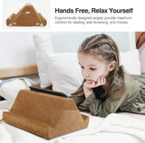 MoKo Tablet Pillow Holder, Pillow for iPad Multi-Angle Soft Tablet Stand Up to 12.9" for Xmas Gift, eReader, Fit for iPad 9, iPad Mini 6, iPad Pro 11/12.9 4/5th Gen,Galaxy Tab S6/S7, Khaki