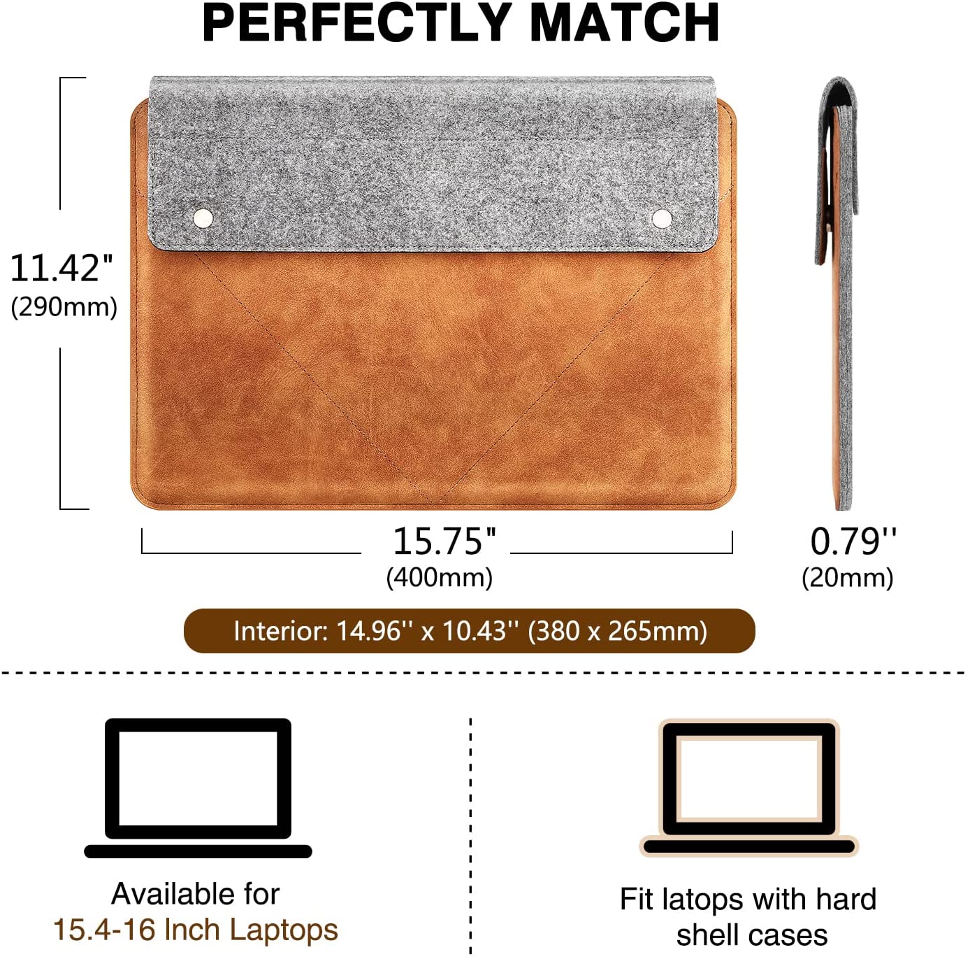 Foldable PU Leather Bag For Macbook Pro 13 15 Air 13 11 Case 15.6 Inch  Sleeve Shell For McBook Pro 13 Protector Pouch 2020