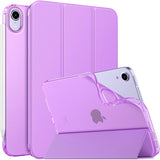 MoKo Case Fit New iPad Mini 6 2021 (6th Generation 8.3 inch), Soft TPU Translucent Frosted Back Cover Slim Smart Shell Stand Folio Case for iPad Mini, Auto Wake/Sleep, Purple