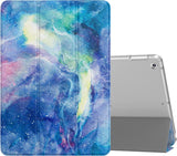 MoKo Case Fit 2018/2017 iPad 9.7 6th/5th Generation, Slim Lightweight Smart-Shell Stand Cover with Translucent Frosted Back Protector Fit iPad 9.7 Inch 2018/2017, Auto Wake/Sleep - Blue Quicksand