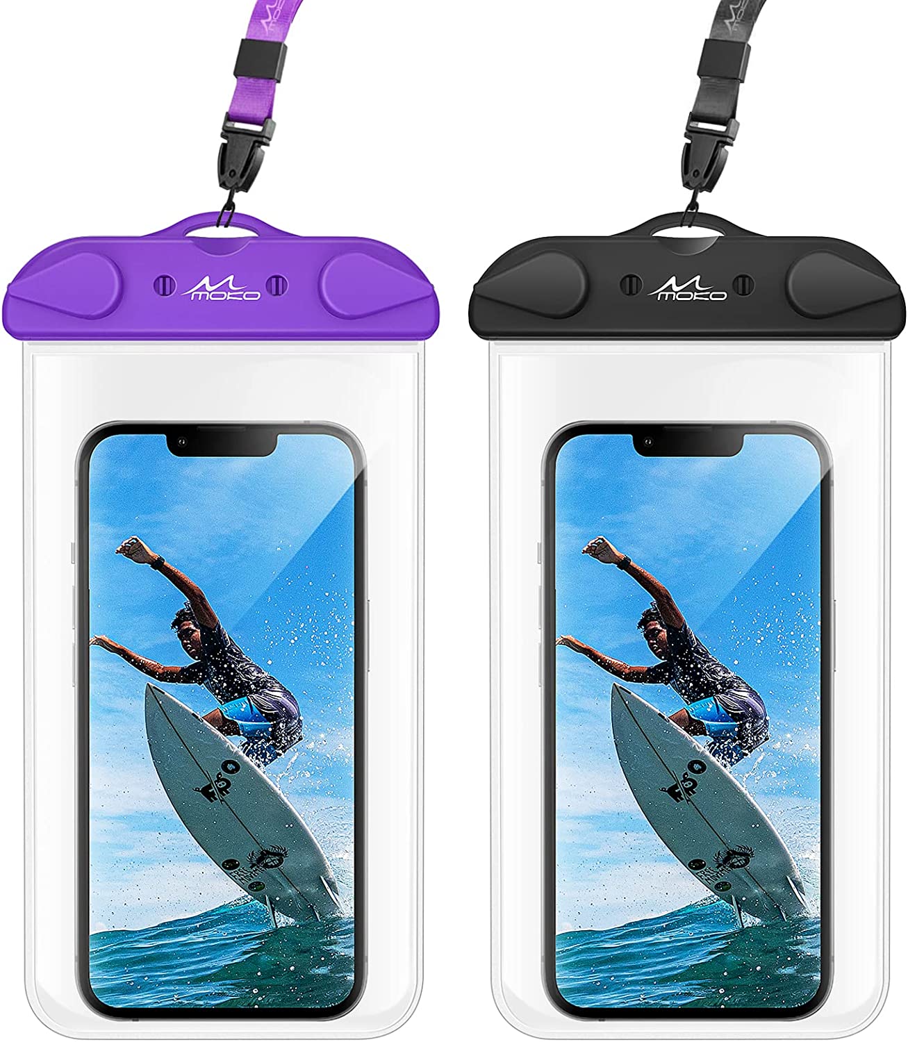 MoKo Waterproof Phone Pouch 2-Pack Compatible with iPhone 13 Pro