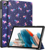 MoKo Case Fits Samsung Galaxy Tab A8 10.5 Inch 2022 (SM-X200/SM-X205/SM-X207), Lightweight Slim Shell Shockproof Back Stand Cover with Auto Wake/Sleep, Iridescent Unicorn