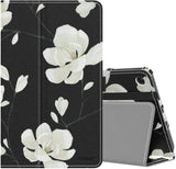 MoKo Case Fits Kindle Fire 7 Tablet (9th Generation, 2019 Release), Premium PU Leather Slim Folding Stand Shell Multiple Viewing Angles Cover with Auto Wake/Sleep - Black