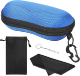 MoKo EVA Semi Hard Shell Sunglasses Case, Unisex Protective Eyeglasses Storage Case Eyewear Holder with Metal Hanging Hook
