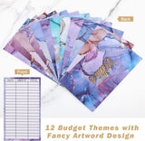 MoKo Budget Binder with 12-Pack Clear Cash Envelopes Pockets, Protective A6 Loose-Leaf PU Leather Notebook Binder Cover Folder Budgeting Planner with 12PCS Budget Sheet, Black