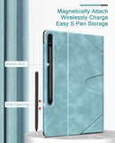 MoKo Tablet Case Compatible with Samsung Galaxy Tab S7 Plus 2020, Slim Cover Shell Case with Auto-Wake/Sleep & Multi-Angle Stand Fit Samsung Galaxy Tab S7 Plus 12.4" 2020 SM-T970/976/T975, Cloud Blue