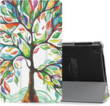 MoKo Case for All-New Amazon Fire HD 8 Tablet (7th/8th Generation, 2017/2018 Release) -Lightweight Slim Shell Stand Cover with Translucent Frosted Back for Fire HD 8, Lucky TREE (with Auto Wake/Sleep)